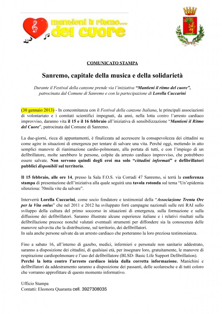 Comunicato stampa - Andrea