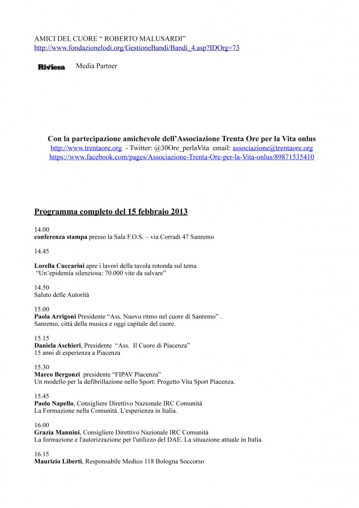 Comunicato stampa - Andrea