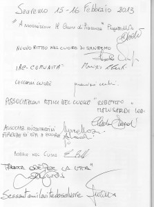 Le Firme di tutti i partecipanti che chiedono la deregolamentazione dei DAE