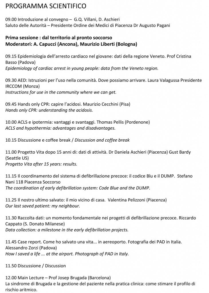 bozza programma preliminare