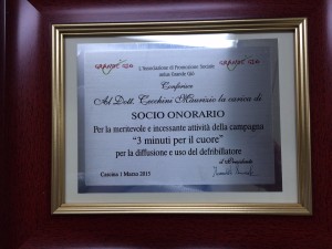 La targa che ci e' stata donata